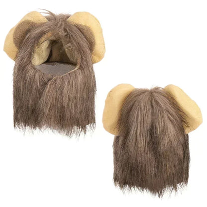 Majestic Lion's Mane Costume Wig for Dogs & Cats Pet Costume Paws cute-lion-mane-cat-wig