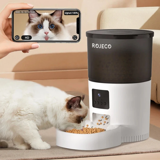 SmartPet Automated Pet Feeder with Remote Monitoring for Peace of Mind Pet Feeder Rojeco smartpet-3l-automatic-pet-feeder-with-camera