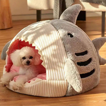 Shark-Shaped Nest Bed: A Cozy Haven for Snoozing Pets Pet Bed My Store shark-cat-cave-bed