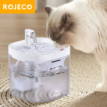 ROJECO Automatic Cat Water Fountain Smart Pet Water Dispenser with Pump for Dog Rechargeable Drinking Filter Cat Drinking Supply  Rojeco rojeco-automatic-cat-water-fountain-smart-pet-water-dispenser-with-pump-for-dog-rechargeable-drinking-filter-cat-drinking-supply