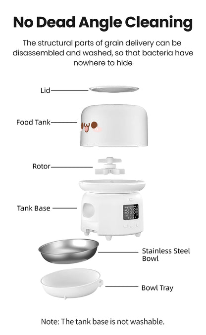 Automatic Pet Feeder | Smart WiFi & Button-Control Food Dispenser for Cats & Dogs Pet feeder Rojeco rojeco-automatic-cat-feeder-3l-smart-pet-food-dispenser-wifi-button-auto-dog-feeder-for-cats-pets-remote-control-feeding-supply