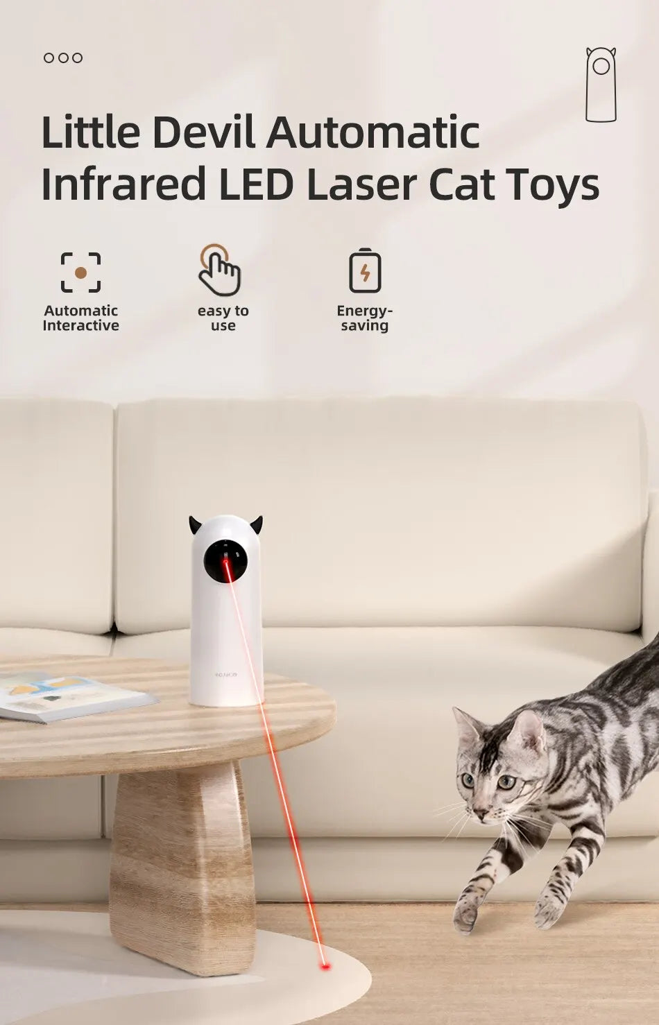 Interactive LED Laser Cat Toy – Automatic Teasing Pet Toy for Cats  Rojeco rojeco-automatic-cat-toys-interactive-smart-teasing-pet