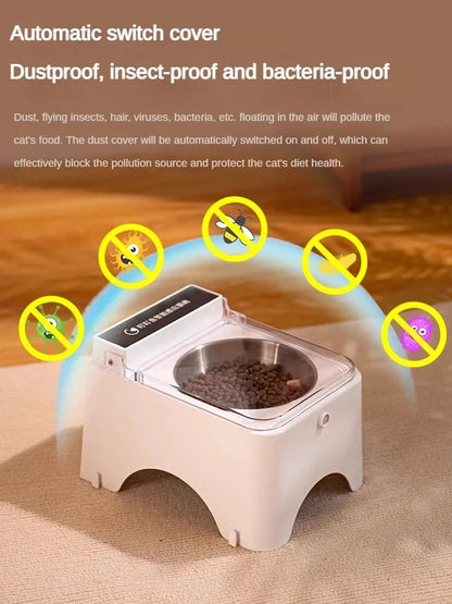 Smart Cat Bowl Pet Feeder Bowl Cat Dog Food Feeder Infrared Sensor Auto Open Cover Smart Feeder Anti-mouse Cat Food Dispenser  Paws smart-cat-bowl-pet-feeder-bowl-cat-dog-food-feeder-infrared-sensor-auto-open-cover-smart-feeder-anti-mouse-cat-food-dispenser