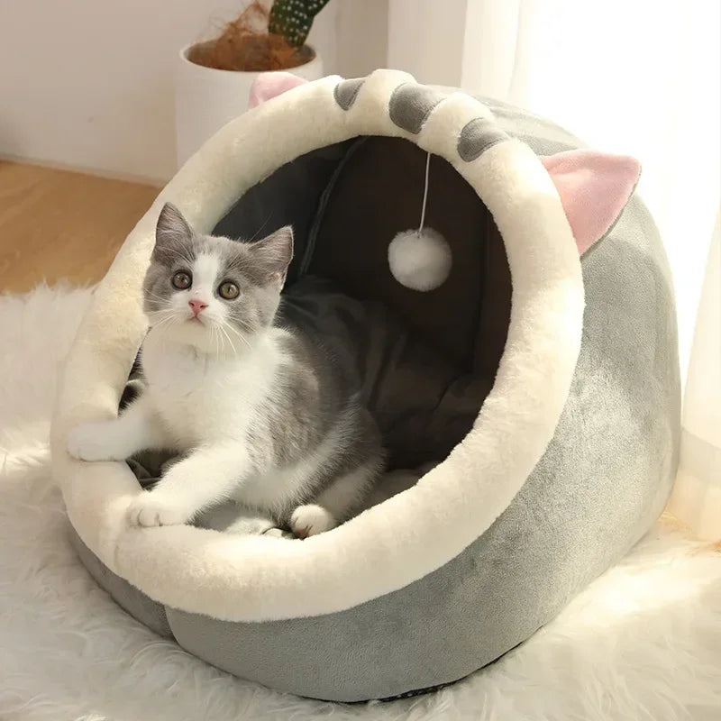 CozyPaw Oasis: The Purrfect Comfort Zone for Cats and Small Dogs Pet Bed Paws cozy-winter-pet-bed-cat-dog-tent