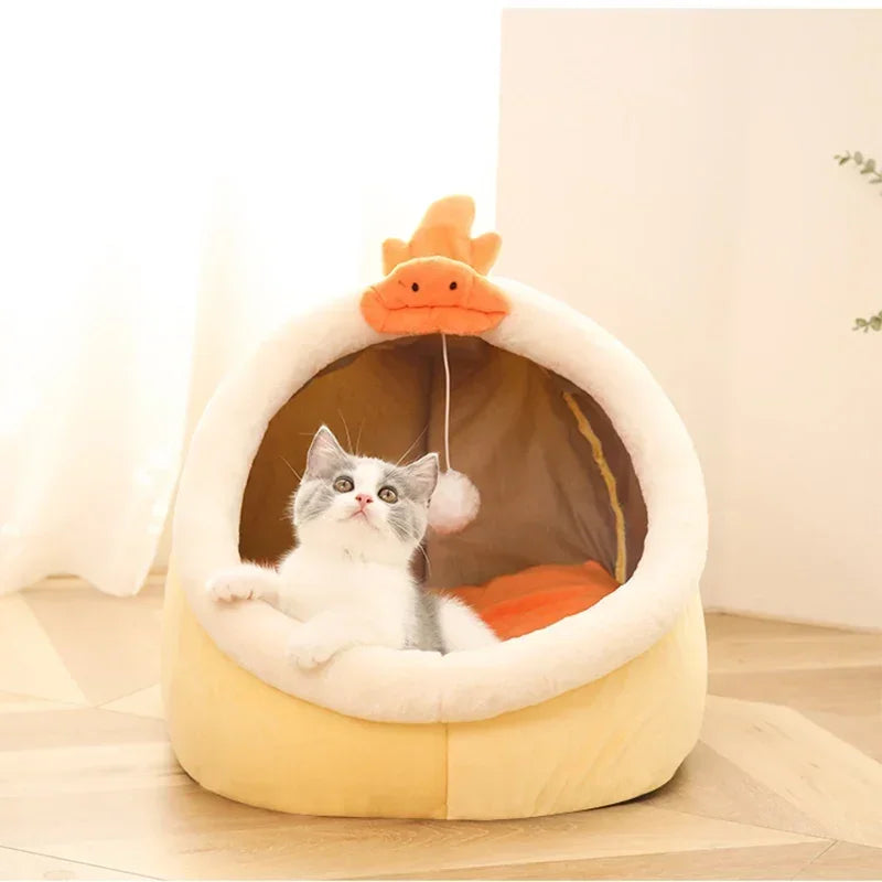 CozyPaw Oasis: The Purrfect Comfort Zone for Cats and Small Dogs Pet Bed Paws cozy-winter-pet-bed-cat-dog-tent