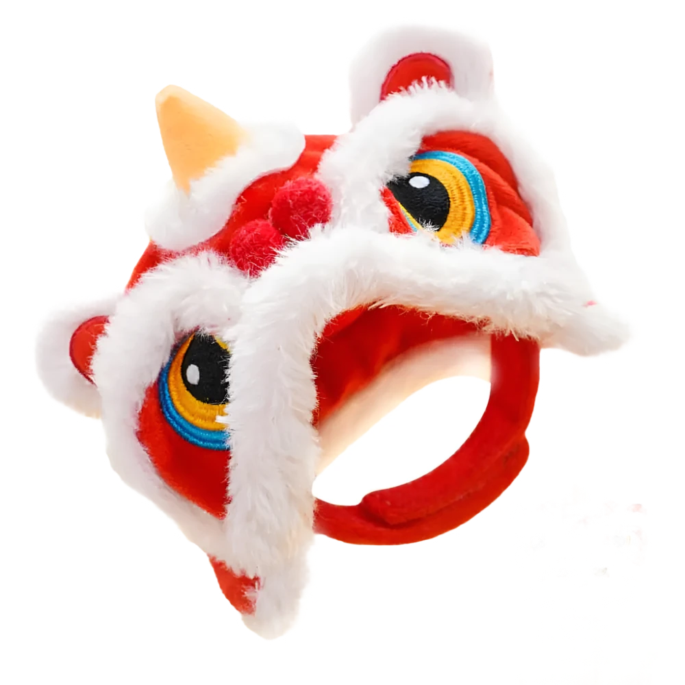 Festive Pet Hat | Cute & Comfortable Headwear for Cats Apparel Paws festive-lion-dance-hat-for-cats-small-dogs