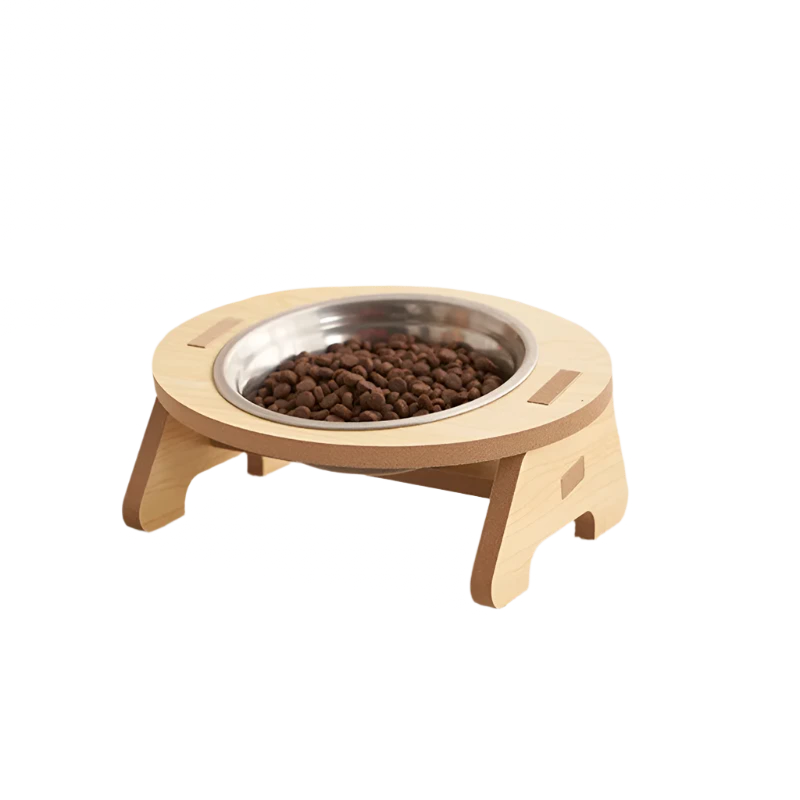 Cat Double Bowl with Wooden Stand  My Store cat-double-bowl-becoming-cat-and-child-bowl-anti-overturning-cat-food-bowl-stainless-steel-pet-bowl-wooden-stand-small-and-mediu